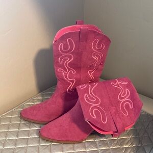 Pink western fashion boots